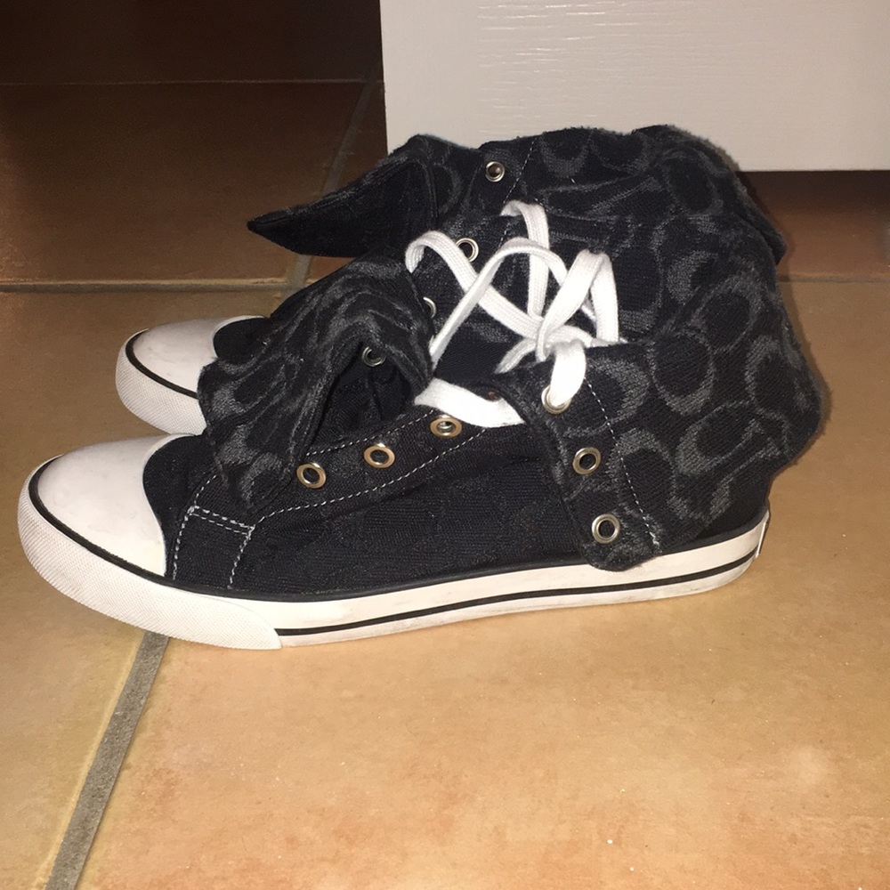 Black Authentic Vintage High Top COACH Sneakers